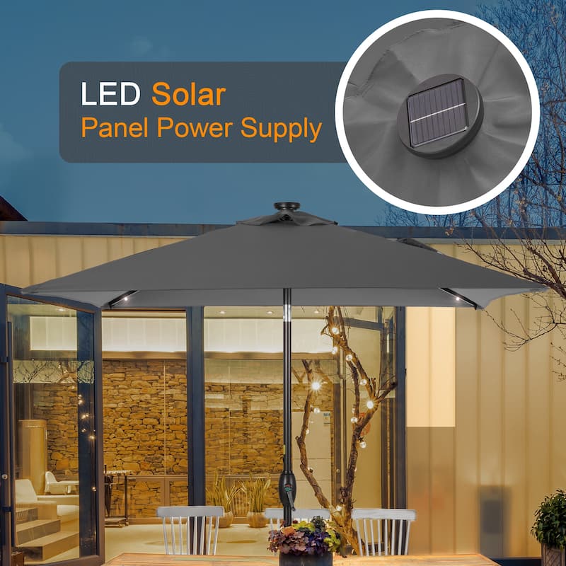 LIVOOSUN 6.5×6.5FT LED Square Patio Umbrella with UPF50+, Tilt Function, and Wind-Resistant Design——Experience Outdoor Comfort