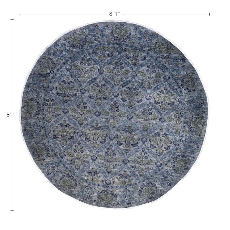 Vibrance One-of-a-Kind Hand-Knotted Area Rug - Gray, 8' 1" x 8' 1" - 8' 1" x 8' 1"