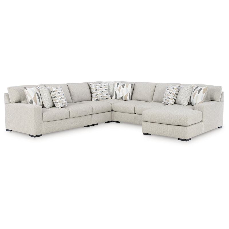 Signature Design by Ashley Laurelgrove Beige 5-Piece Sectional with Chaise