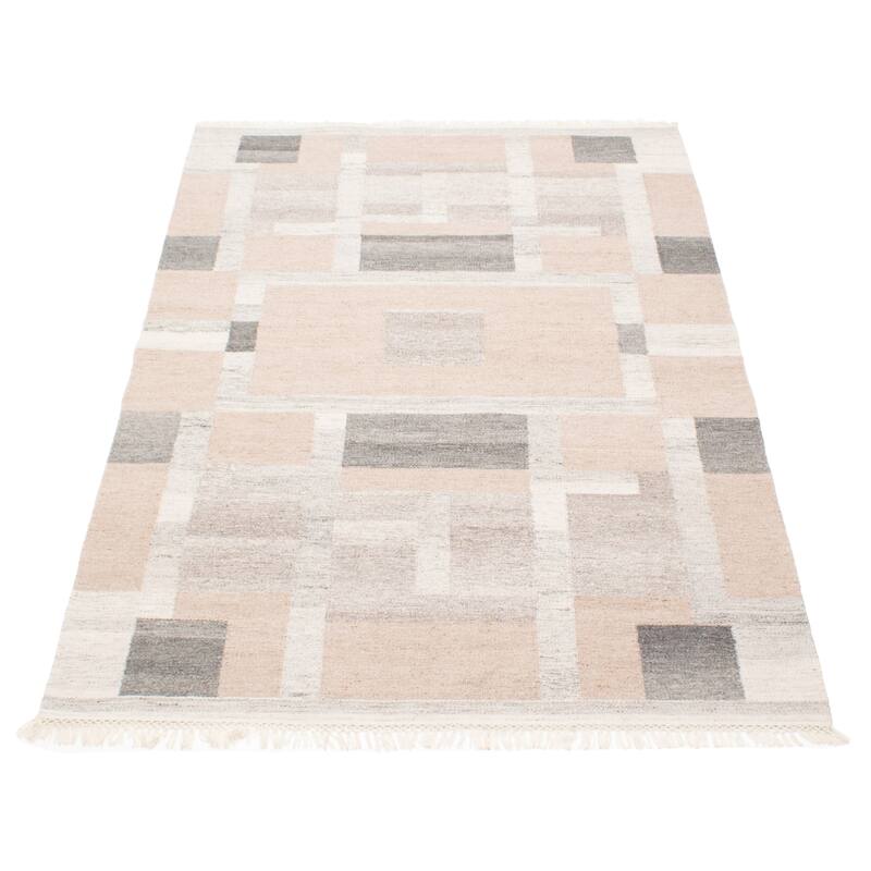 ECARPETGALLERY Flat-Weave Ankara FW Beige Wool Kilim - 5'0 x 8'2