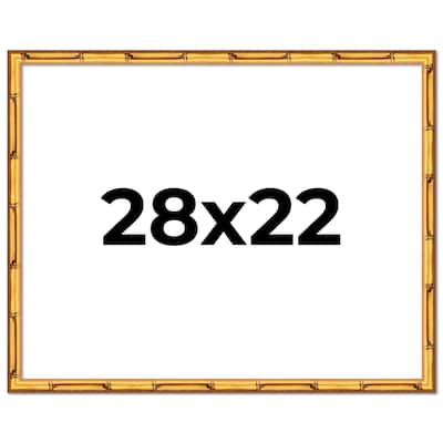 28x22 Frame Gold Bamboo Solid Wood Picture Frame | 1 Inch Moulding