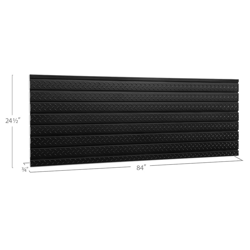 NewAge Products Pro Series 84" Slatwall Backplash - Black Diamond Plate