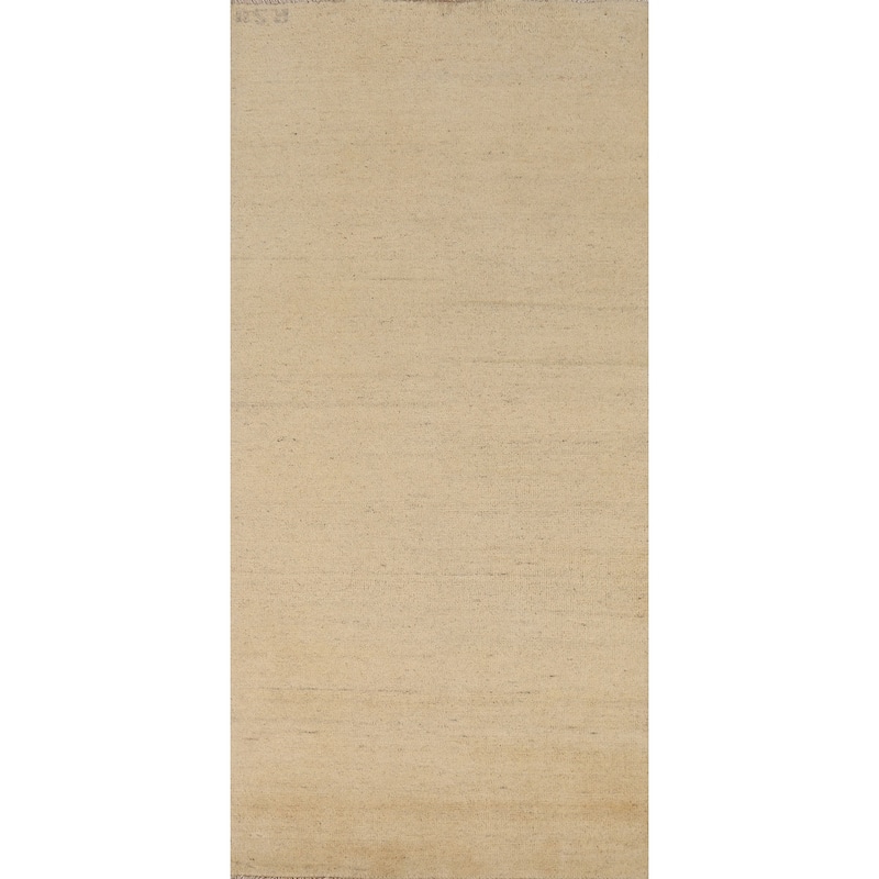 Contemporary Gabbeh Oriental Foyer Rug Hand-Knotted Wool Carpet - 2'7"x 5'10"