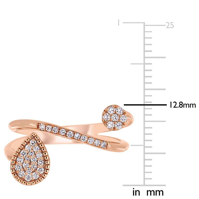 Miadora 1/5ct TW Diamond Abstract Ring in 14k Rose Gold