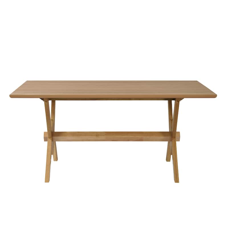 Christopher Knight Home - Vail Farmhouse Solid Wood Double V Dining Table - 63" Rectangular 6-Seater