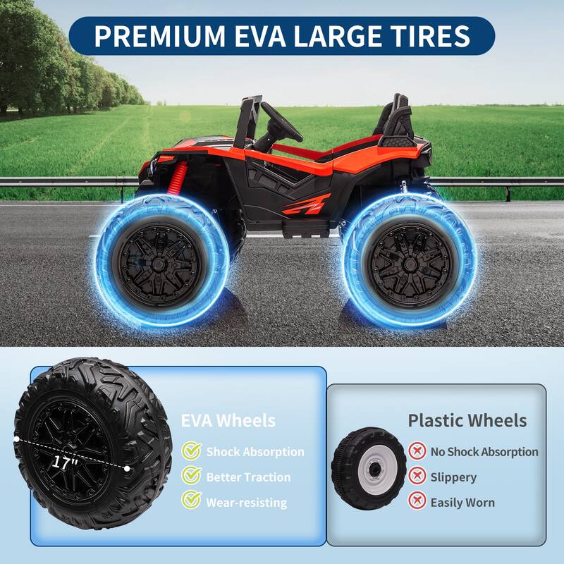24V 2-Seater Ride-On Truck for Kids Ages 3–12, Electric Car with Remote Control