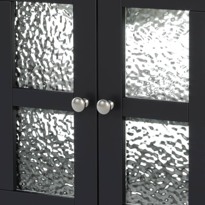 36"Vanity with Ceramic Sink,Vanity with Shelf,with Solid Wood Legs,Waterproof Painted Finish,Metal Knobs and Close Hinges Design