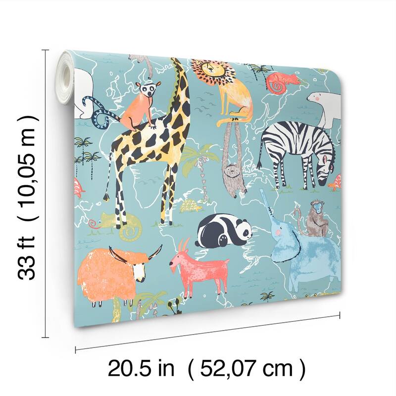 Advantage Safari Animals Blue Jungle Friends Wallpaper