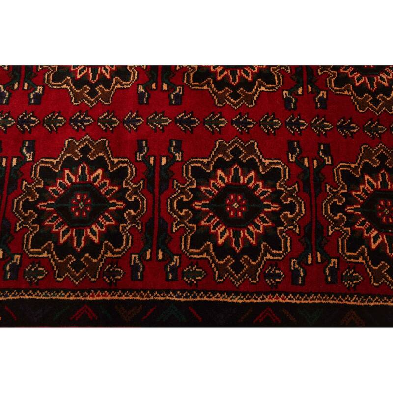 ECARPETGALLERY Hand-knotted Teimani Red Wool Rug - 3'9 x 6'6