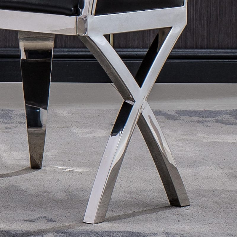 Dining Chair With Stainless Steel Legs Set Of 2