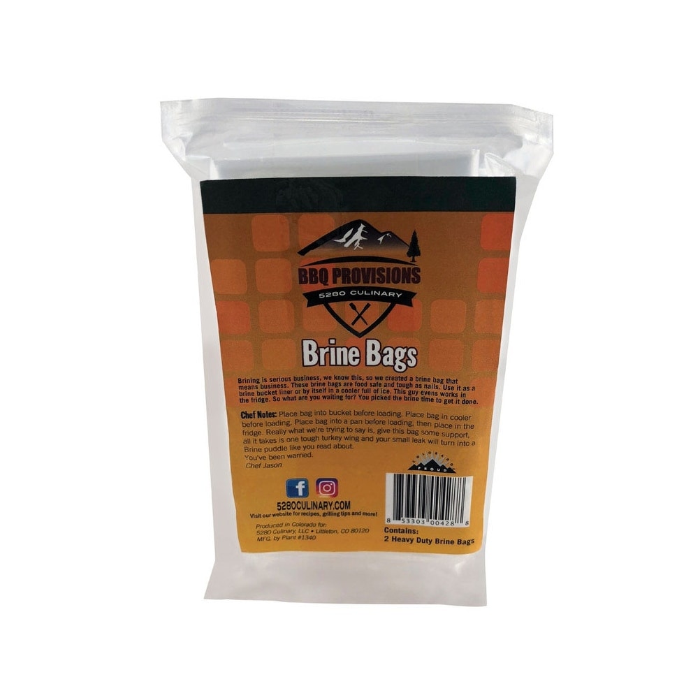 5280 Culinary BRINEBAG BBQ Provisions Brine Bag, Clear, 3 Gallon