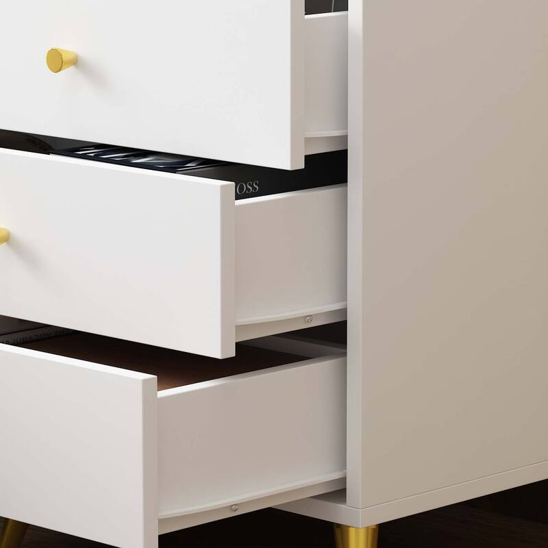 Modern 3-Drawer Nightstand Drawer Storage End Table Side Table