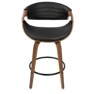 Carson Carrington Kanteborg 26" Fixed-Height Counter Stool with Bent Wood Legs & Round Footrest (Set of 2)