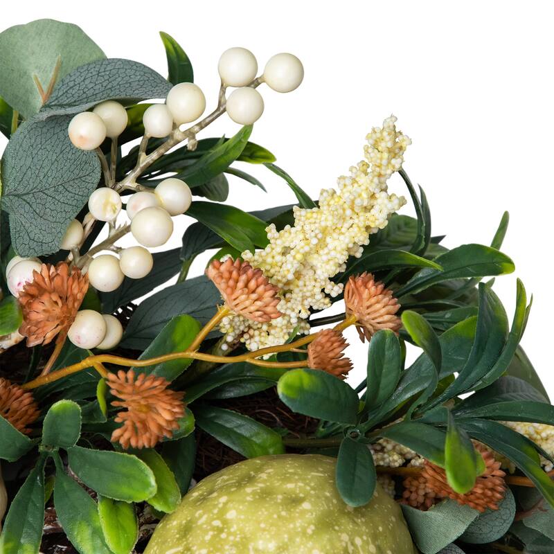Gourds and Pinecones Artificial Fall Harvest Wreath - 24"