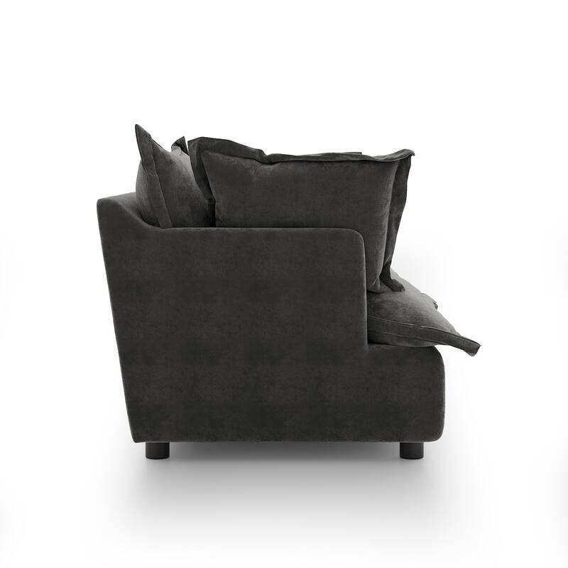 80"W Upholstered Chenille Comfy Cloud Couch Modular Sectional Sofa