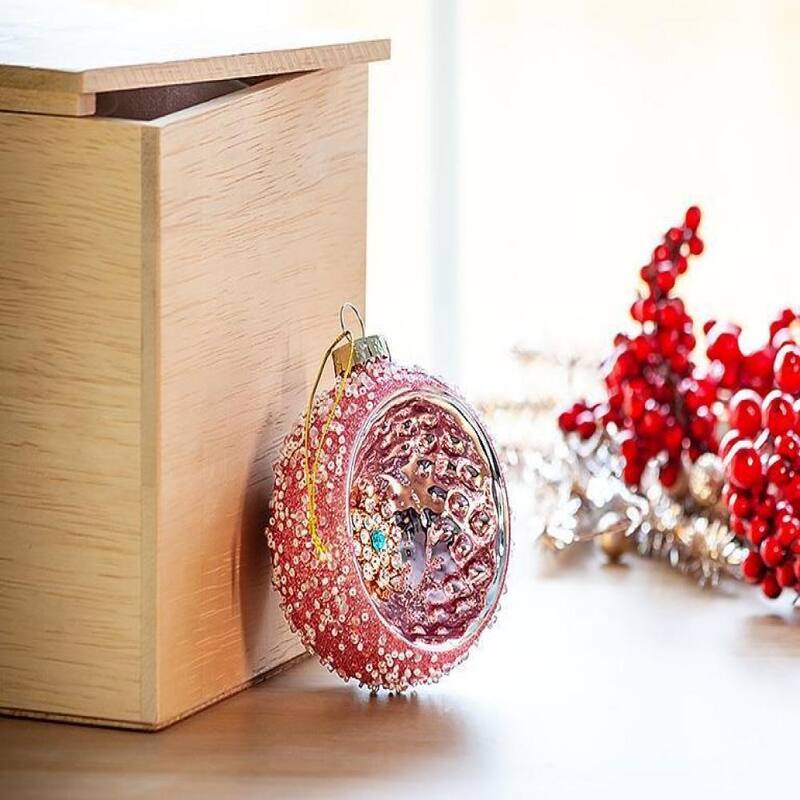 Glittery Reflector Ball Ornament