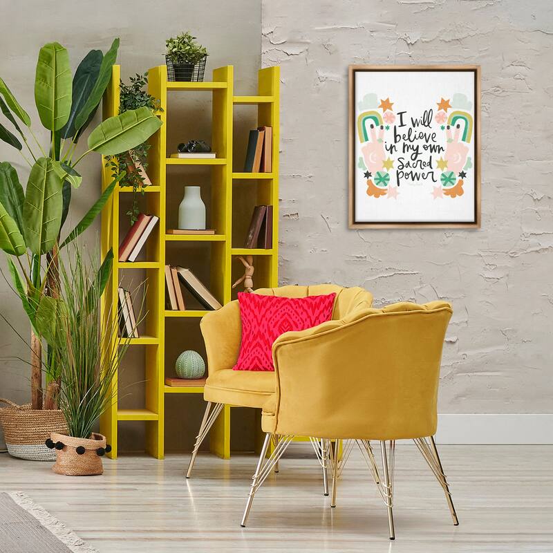 Stupell Empowering Sacred Power Sentiment Framed Floater Canvas Wall Art Design By Mandy Ford Art + Illustration