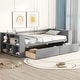 preview thumbnail 4 of 26, Daybed with Storage Shelves and 2 Drawers, Wood Sofa Bed Frame Storage Platform Bed for Kids Adults, No Box Spring Needed