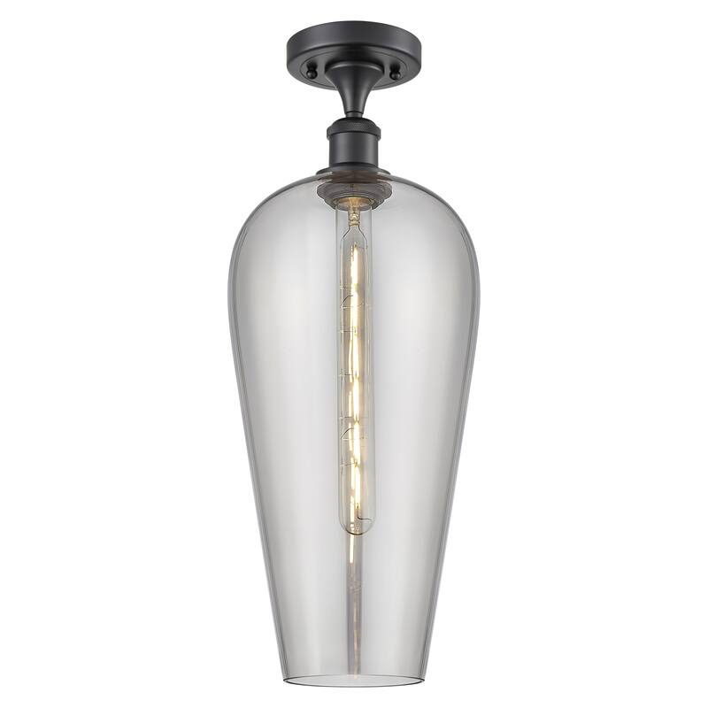 Innovations Lighting Endless Possibilities Ballston - Chelsea - 1 Light 8" Semi-Flush Mount - Matte Black/Light Smoke
