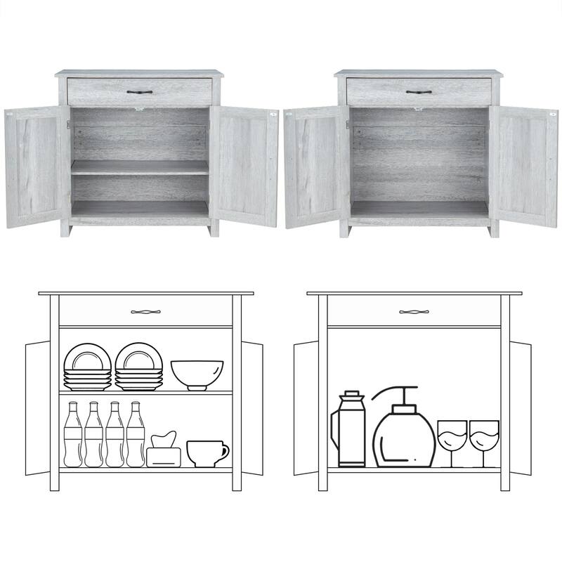 AVAWING Kitchen Sideboard Buffet Cabinet Entryway Cupboard Server