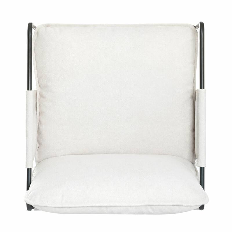 Iron Frame Accent Chair with High Armrest Design