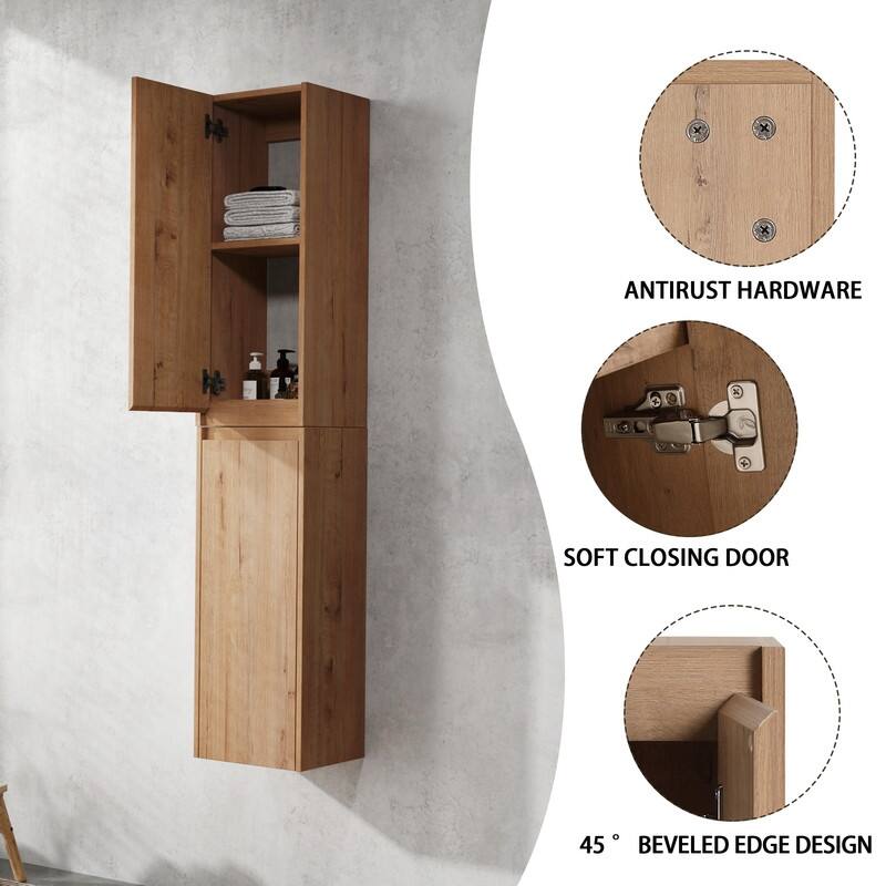 MEDUNJESS Bathroom Side Cabinet, Float Mounting Design