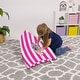 preview thumbnail 21 of 50, Stuffie Animal Storage Bean Bag Chair Cover, Room Organizer 100 Liter Capacity Medium - Canvas Stripes Pink and White