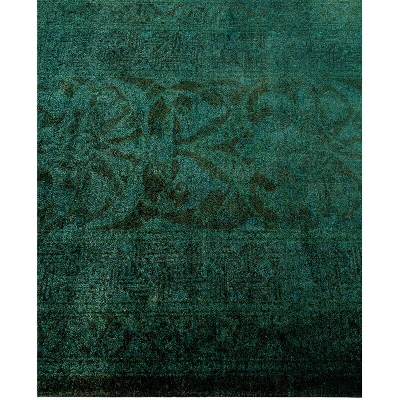 Overdyed One-of-a-Kind Hand-Knotted Area Rug - Green - 2' 7" x 8' 7"