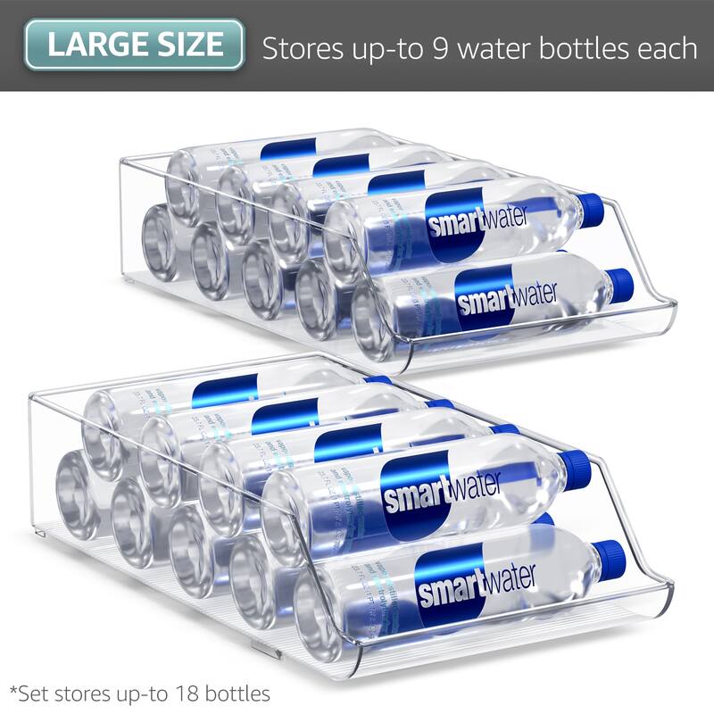 Sorbus Water Bottle Organizer and Drink Dispenser Set of 2 - 13.75 L x 9 W x 4 H