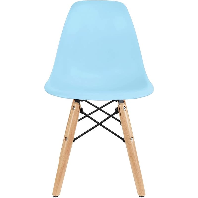 Kids Toddler Chair Side No arm Armless Natural Wood Legs Eiffel For Kitchen Desk Work Bedroom Playroom Preschool - Blue
