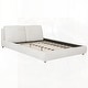 preview thumbnail 69 of 94, Upholstered Platform Bed with Curve-Shaped Design Headboard