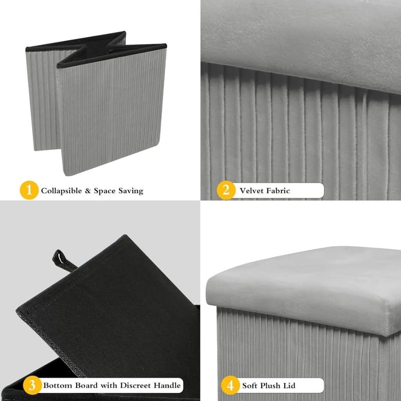12 Inch Small Ottoman with Storage