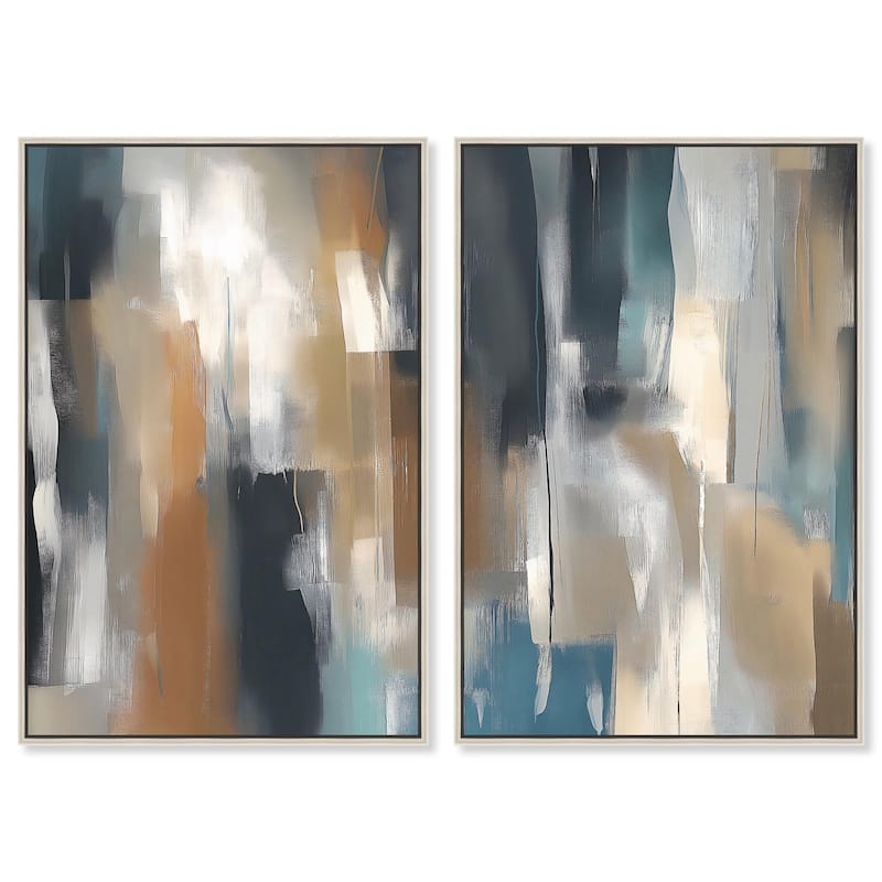 Vertical Rush Canvas Set of 2 by Art Remedy - 10" x 15" - Silver