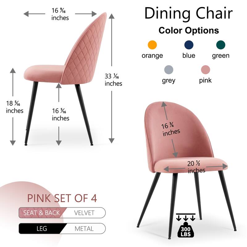 Velvet Dining Chair(Only 4 Chairs)