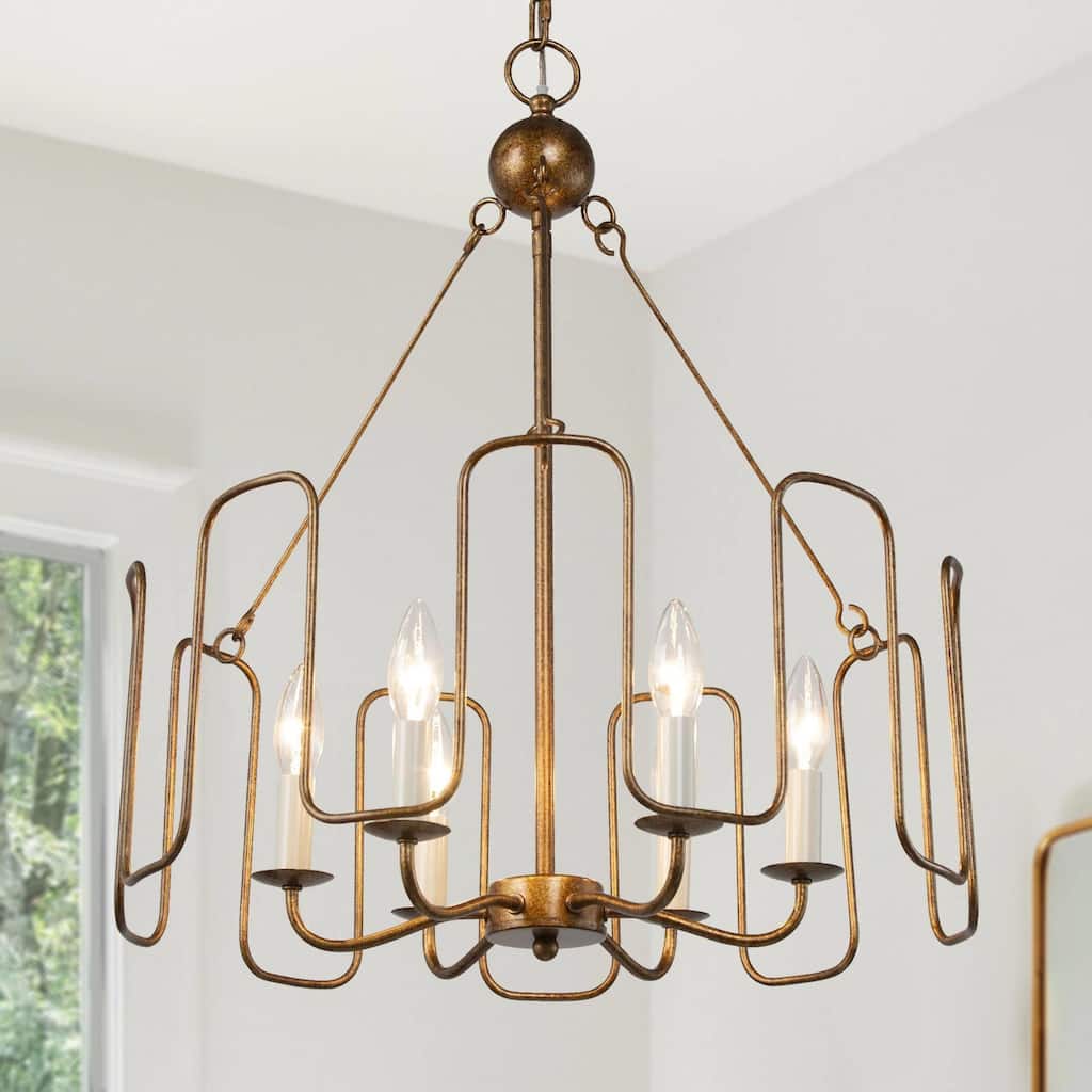 Luray Mid-Century Modern 6-light Drum Vintage Chandelier Lantern Pendant For Dining Room