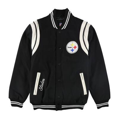 NFL Mens Pittsburgh Steelers Varsity Jacket,, Black, Large (Regular)