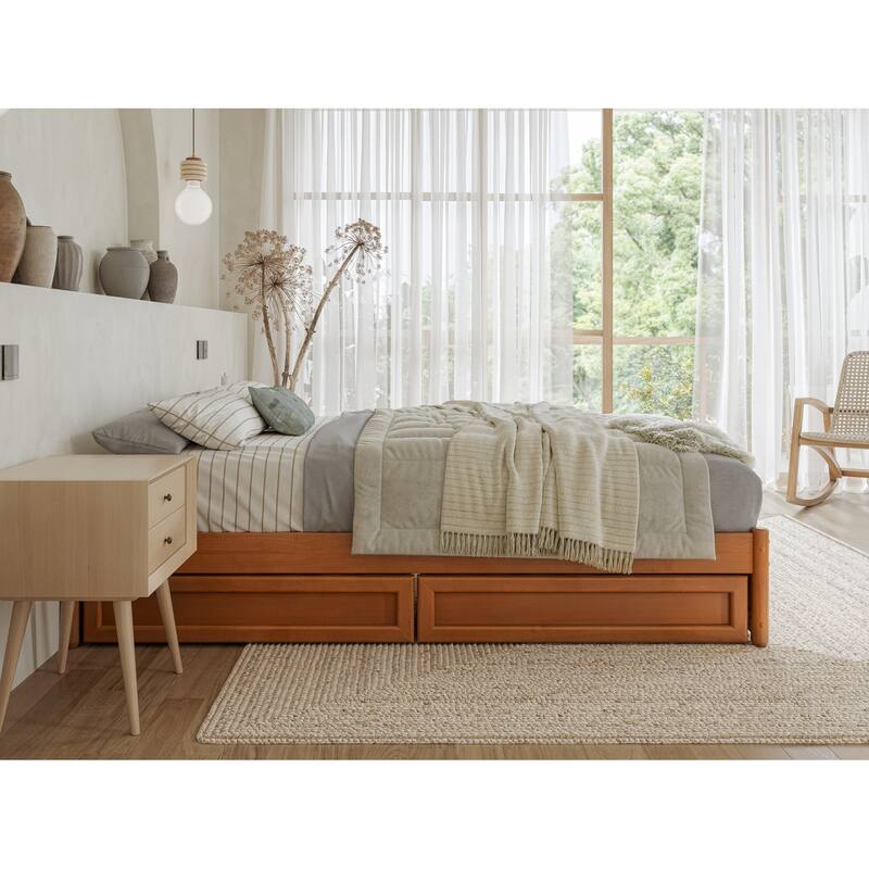 Barcelona Panel Platform Bed with Storage Drawers