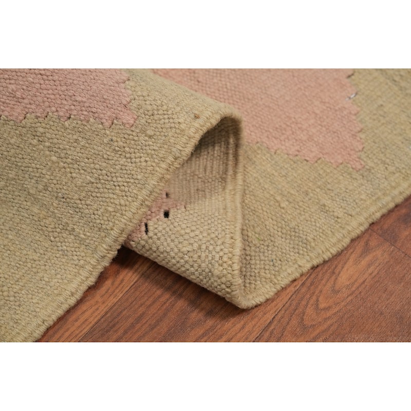 Hand Woven Southwestern Wool Blue Multi-Colored Area Rug - 6' 2'' X 4' 1''