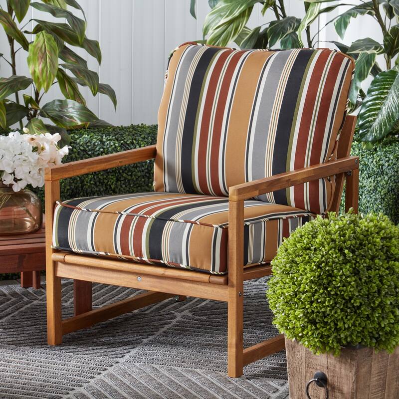 Outdoor 2-Piece Reversible Deep Seat Cushion Set (Cushions Only)