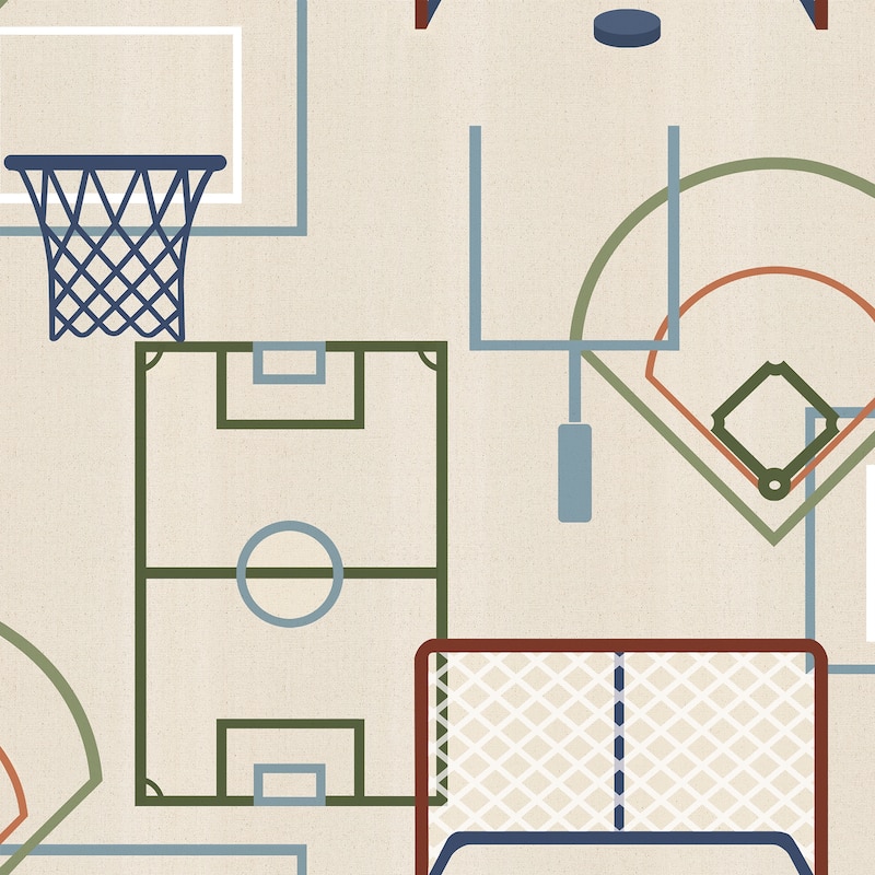 Veer Decor Sports Play Zone Peel and Stick Wallpaper - 20.5" x 216" - Multi