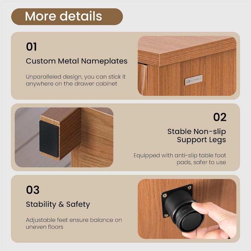 Fluted Bedroom Dresser Drawers TV Stand Drawer Organizer