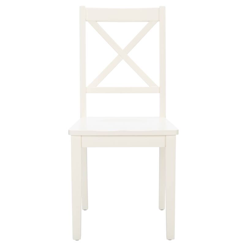 SAFAVIEH Silio White X Back Dining Chair (Set of 2) - 17"W x 20"D x 37"H