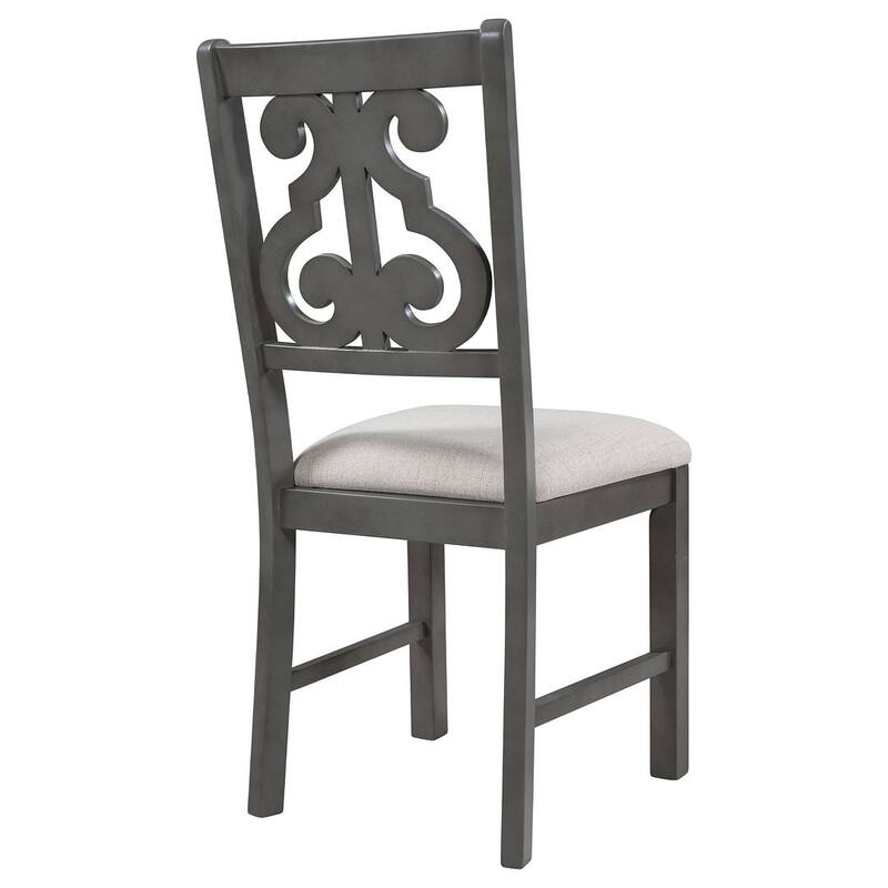 5 PCS Round Dining Table Set for 4 with Fabric Chairs