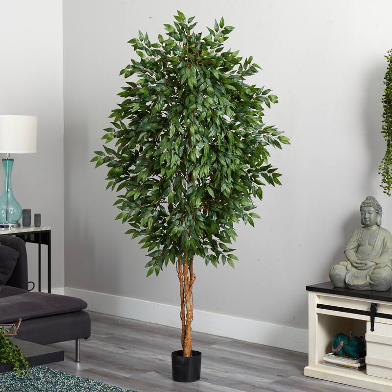 6' Smilax Silk Artificial Tree in Black Pot