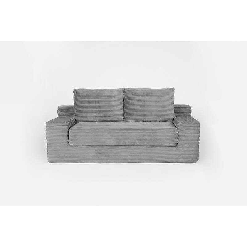 Loveseat Sofa, Comfortable Deep Seat Sofa Bed, Modern Small Corduroy Couch for Living Room Bedroom