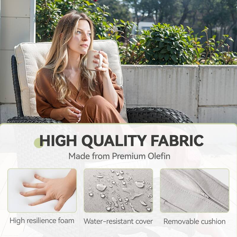 Outdoor Glider Loveseat Sofa with Swivel Chair Set