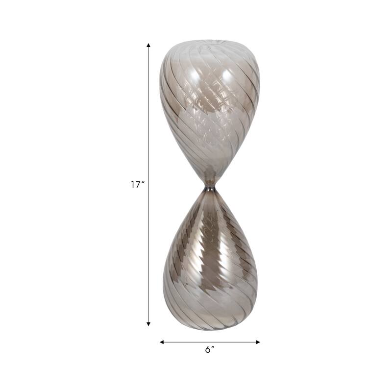 Modern Glass Hourglass Sculpture - Home Decor