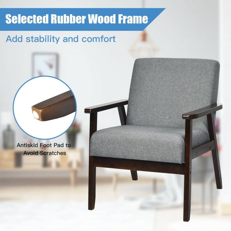 Mid-Century Retro Fabric Accent Armchair for Living Room Comfort and Style