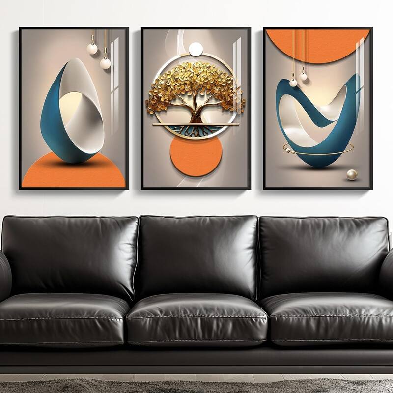 Bright Style Paintings Artwork, Set of 3 Piece Contemporary Luxury - 16 x 24