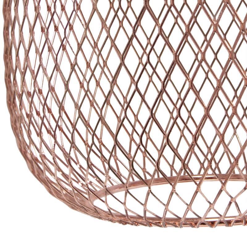 Industrial Style Desk Lamp with Wire Shade - 19" - Rose Gold